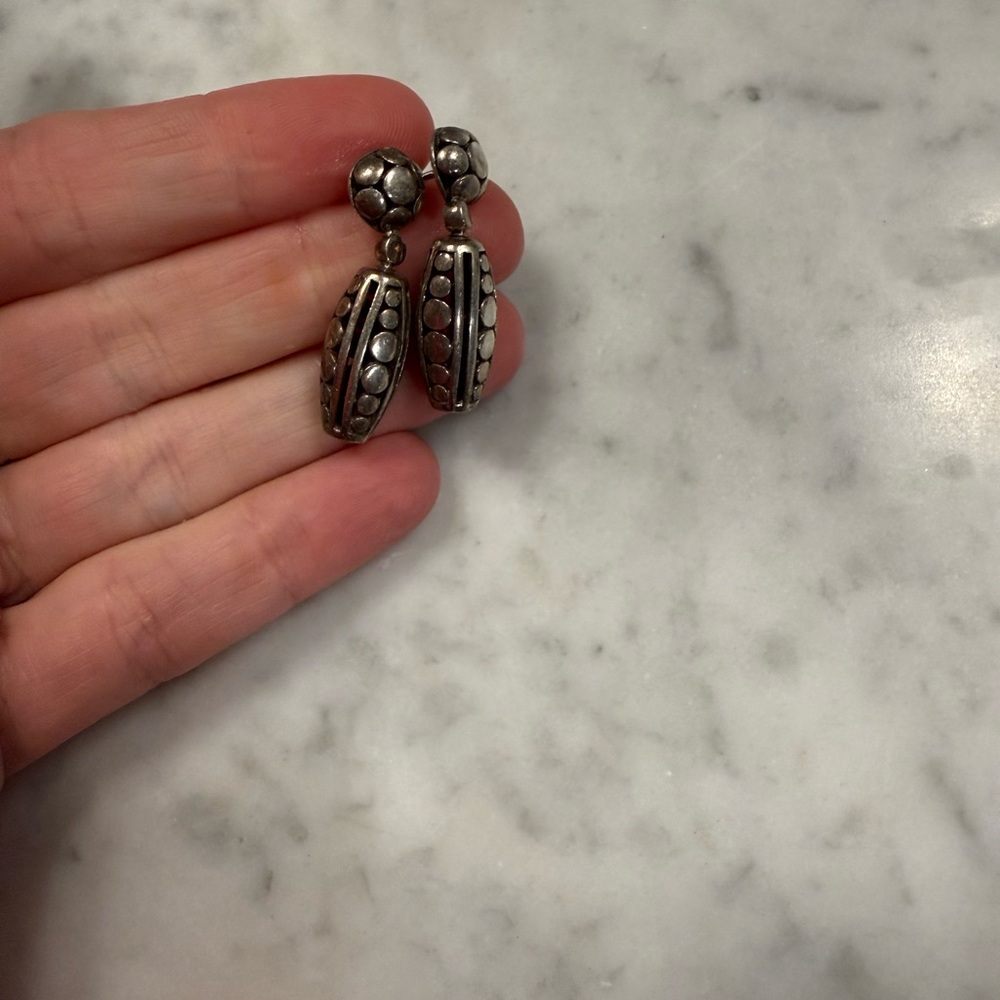 John Hardy Silver Drop Earrings